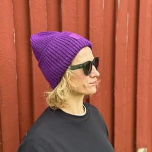 Fioletowa wełniana czapka beanie