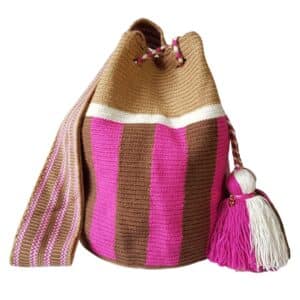 Kolorowa pleciona torebka z chwostami ISELA